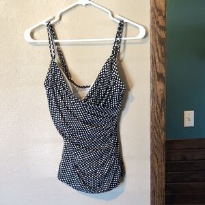 Magicsuit Black and White Polka Dot Swim Top
